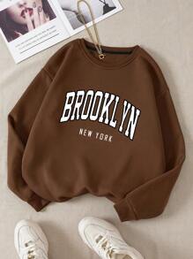 BROOKLYN Graphic Sweatshirt - Brown