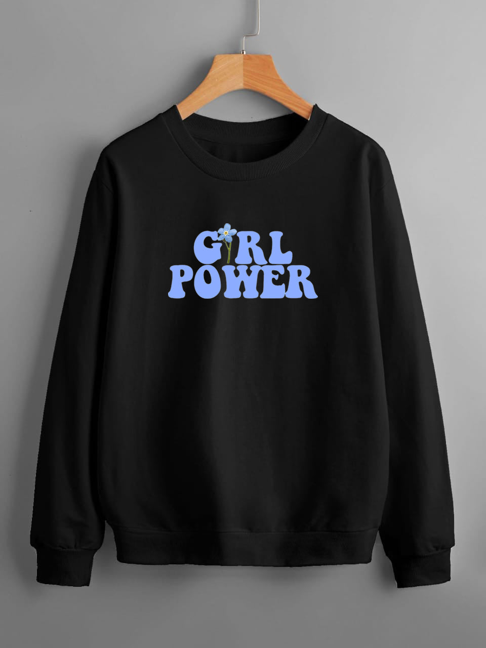 GIRL POWER Oversized Sweatshirt - Black