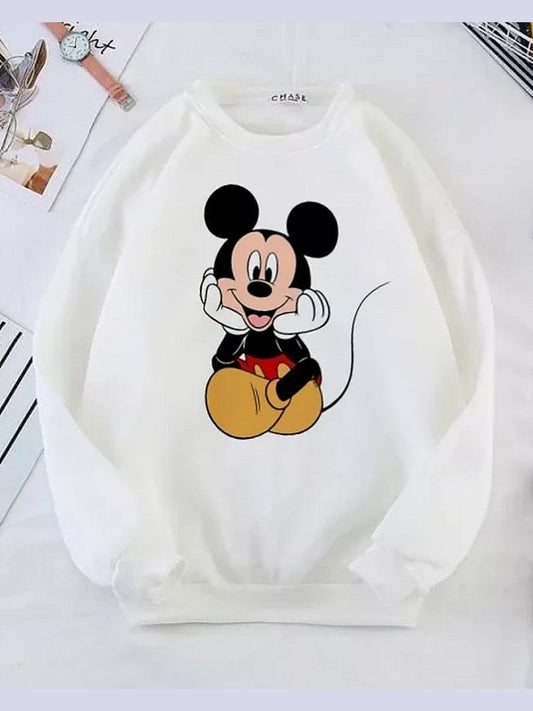 Mickey Mouse Graphic Sweatshirt- White